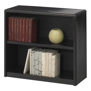 urbanpro transitional 2 shelf steel bookcase in black