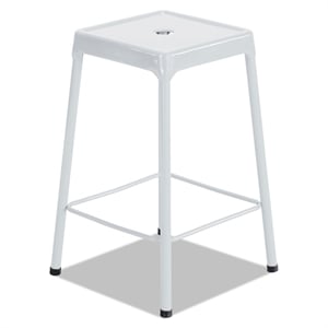 UrbanPro 25&quot Metal Backless Counter Stool with Nylon Glides in White