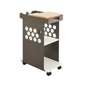 urbanpro transitional mini rolling storage cart with steel panels in sliver
