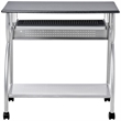 UrbanPro Transitional Mobile Metal Computer Cart in Black Anthracite
