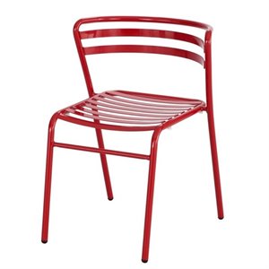 urbanpro transitional steel stacking chair in red (set of 2)