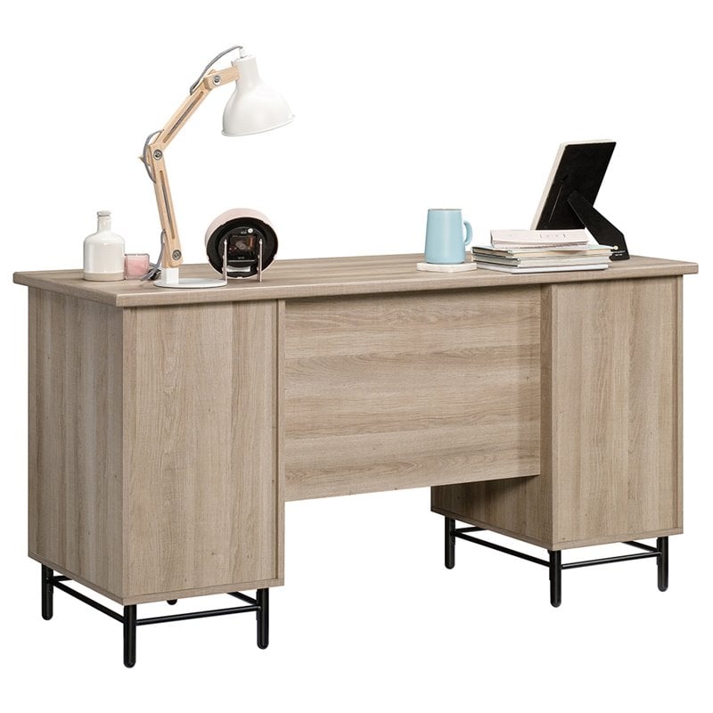 UrbanPro Traditional Executive Desk in Sky Oak and White