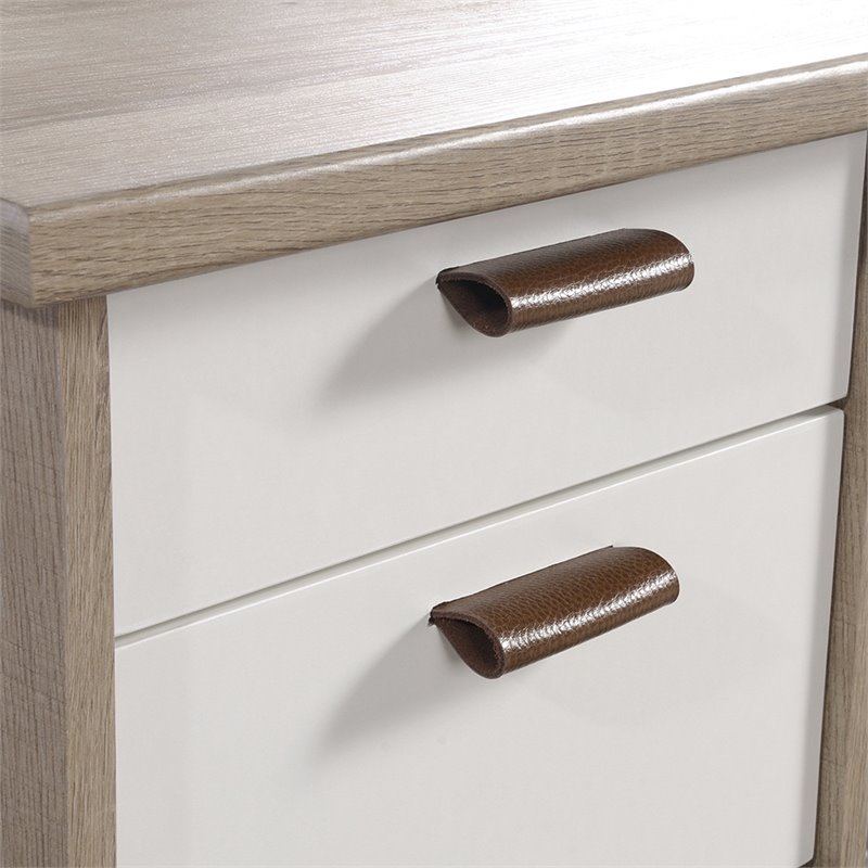 UrbanPro Traditional Executive Desk in Sky Oak and White