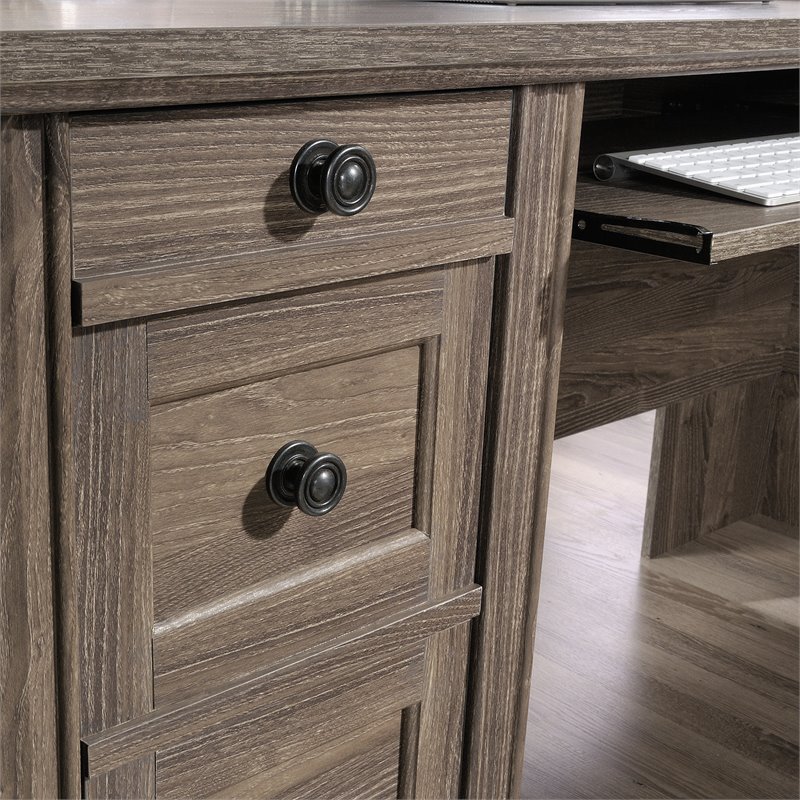 UrbanPro L-shaped Contemporary Engineered Wood Computer Desk in Emery Oak