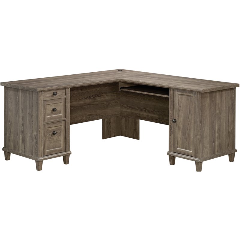 UrbanPro L-shaped Contemporary Engineered Wood Computer Desk in Emery Oak