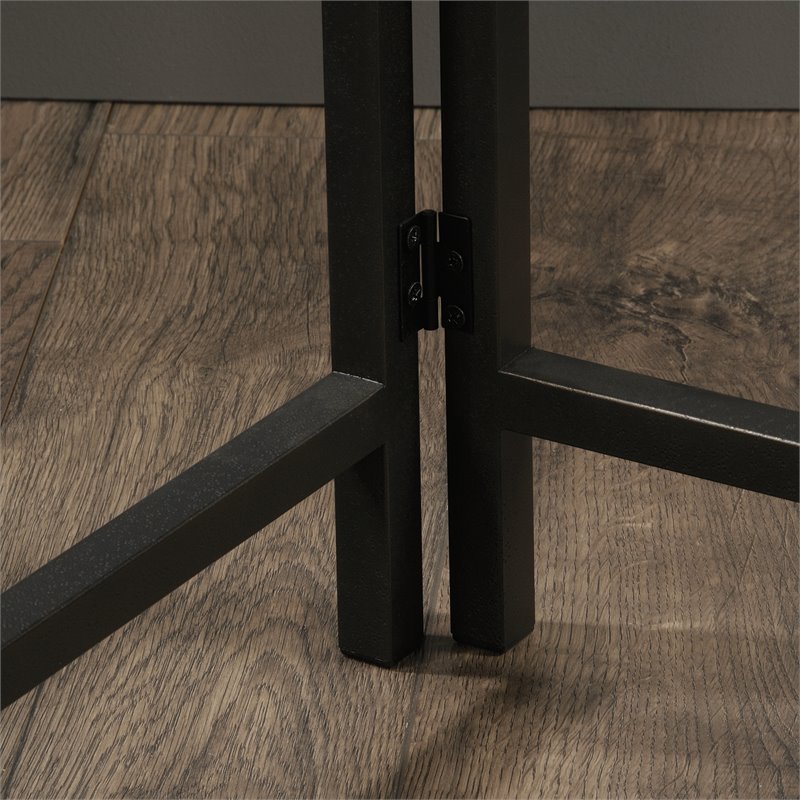 UrbanPro Mid-Century Wood and Metal L-Shape Desk in Smoked Oak