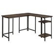 UrbanPro Mid-Century Wood and Metal L-Shape Desk in Smoked Oak