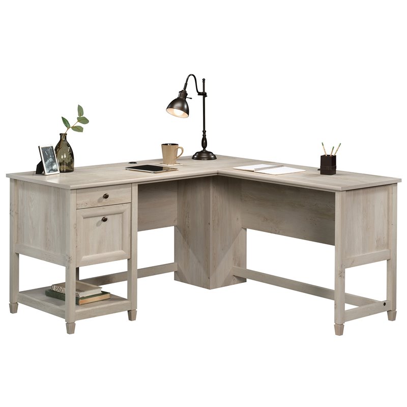 UrbanPro Engineered Wood L-Shaped Desk in Chalked Chestnut