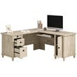 UrbanPro Traditional Engineered Wood L-Shaped Desk in Chalk Oak