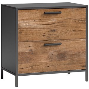 urbanpro lateral file cabinet with storage in vintage oak finish