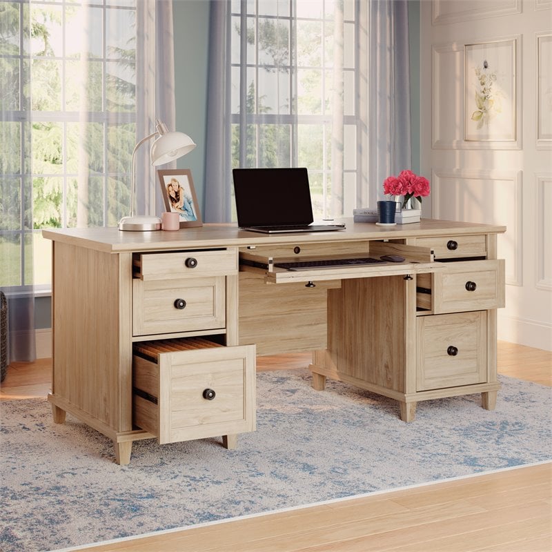 UrbanPro Executive Desk in Engineered Wood in Chalk Oak Finish