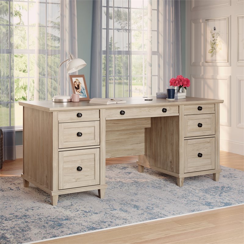 UrbanPro Executive Desk in Engineered Wood in Chalk Oak Finish