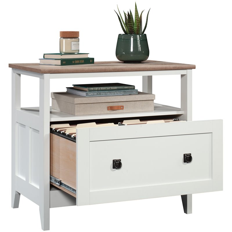 UrbanPro 1 Drawer Wooden Lateral File Cabinet in Glacier White