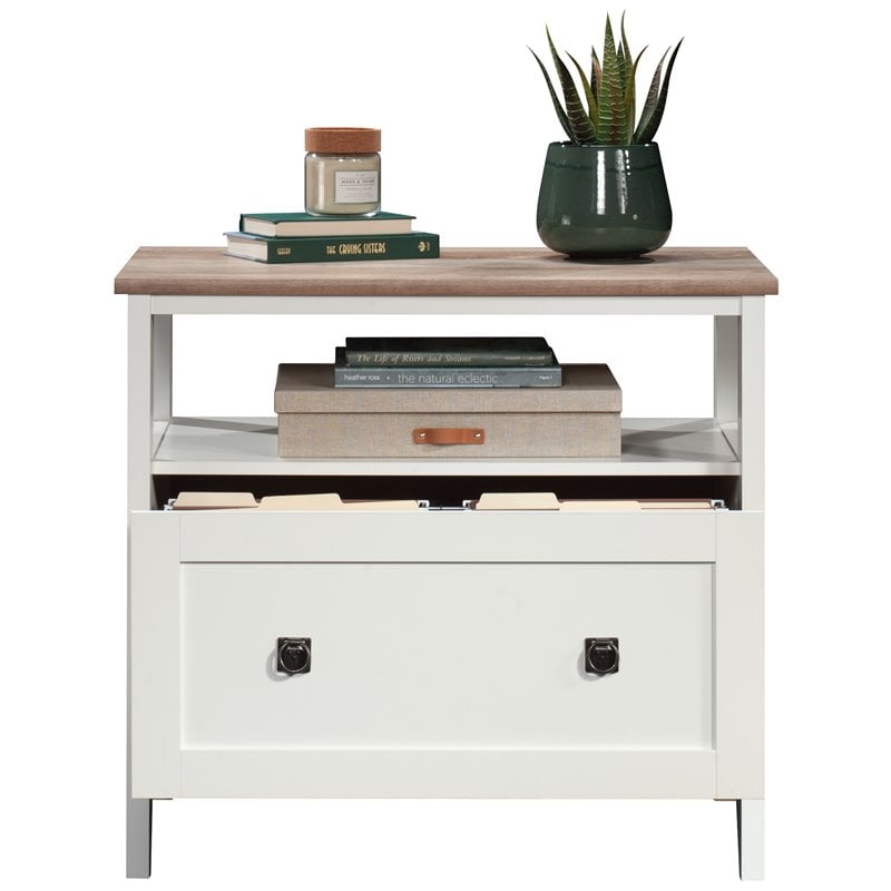 UrbanPro 1 Drawer Wooden Lateral File Cabinet in Glacier White