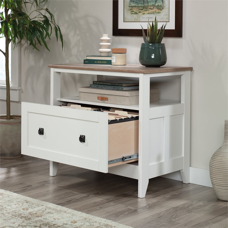 UrbanPro 1 Drawer Wooden Lateral File Cabinet in Glacier White