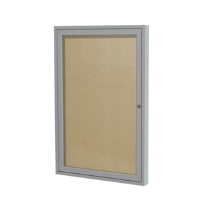 UrbanPro Traditional Vinyl 36&quot x 24&quot 1 Door Enclosed Bulletin Board in Caramel