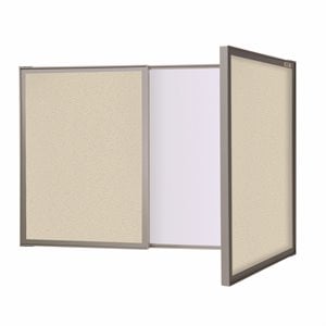 urbanpro traditional fabric multi board cabinet with whiteboard in beige