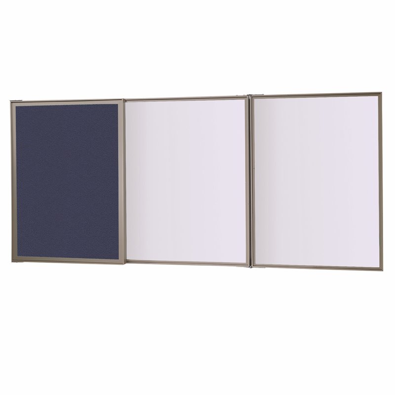 UrbanPro Traditional Fabric Multi Board Cabinet with Whiteboard in Blue
