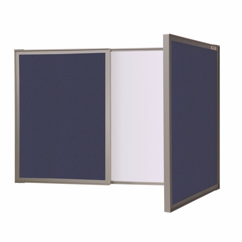UrbanPro Traditional Fabric Multi Board Cabinet with Whiteboard in Blue