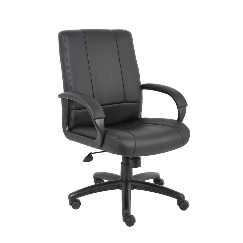 UrbanPro Contemporary Mid-Back Executive Leather Office Chair in Black