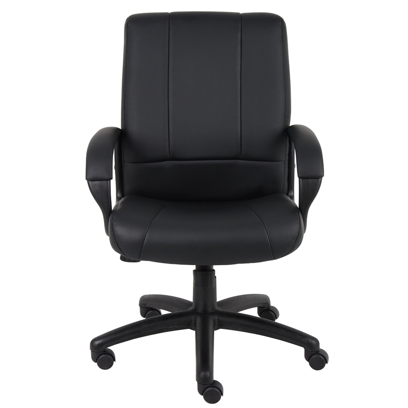 UrbanPro Contemporary Mid-Back Executive Leather Office Chair in Black