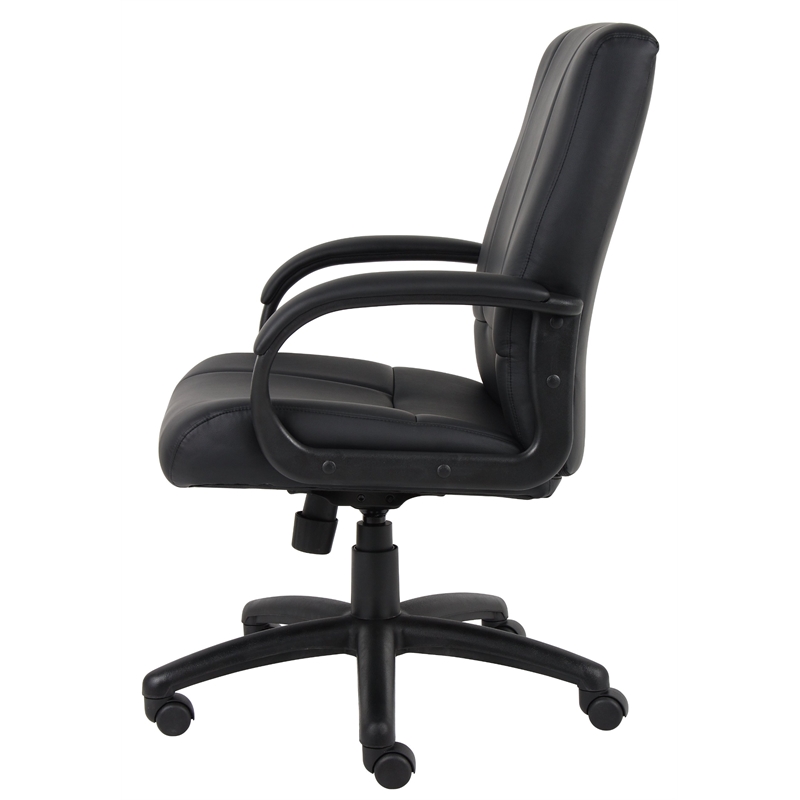 UrbanPro Contemporary Mid-Back Executive Leather Office Chair in Black