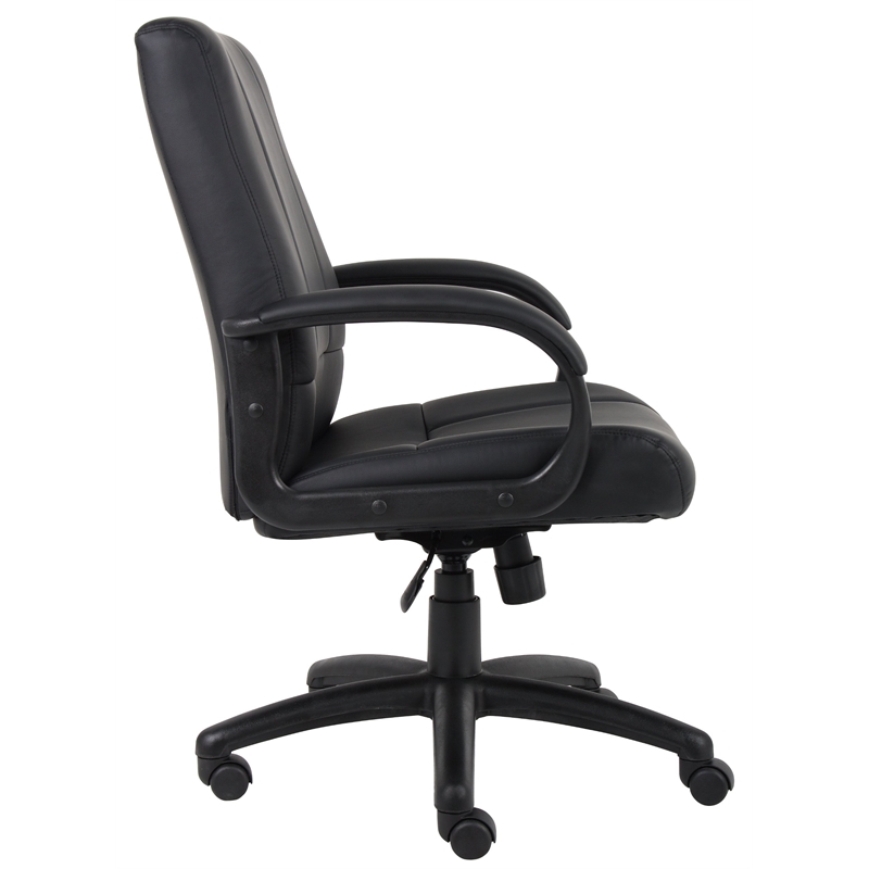 UrbanPro Contemporary Mid-Back Executive Leather Office Chair in Black