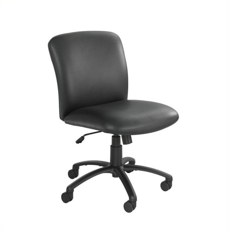UrbanPro Uber Big and Tall Mid Back Armless Task Office Chair in Black Vinyl