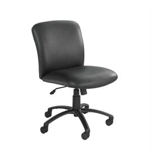 UrbanPro Uber Big and Tall Mid Back Armless Task Office Chair in Black Vinyl