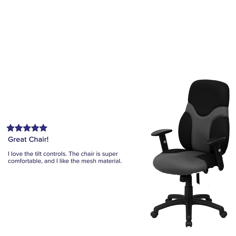UrbanPro High Back Mesh Office Swivel Chair in Black and Gray