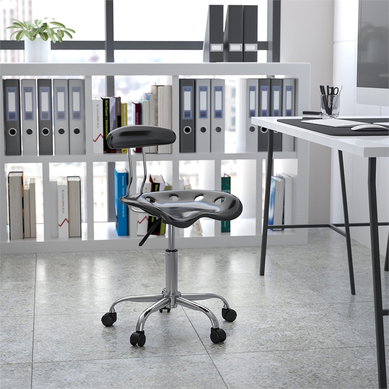 UrbanPro Computer Office Swivel Chair in Black and Chrome