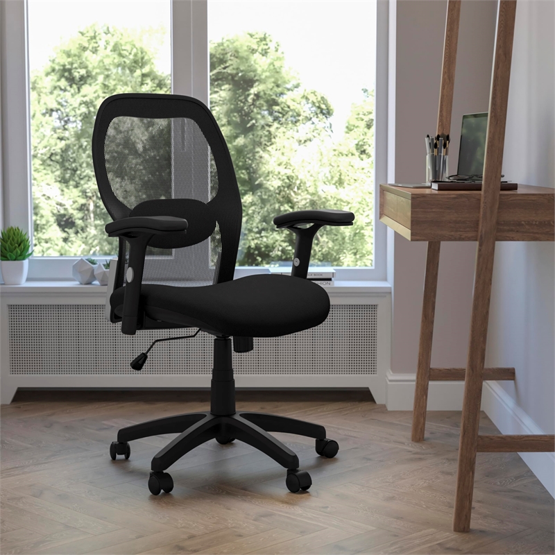UrbanPro Mid-Back Super Mesh Office Chair in Black