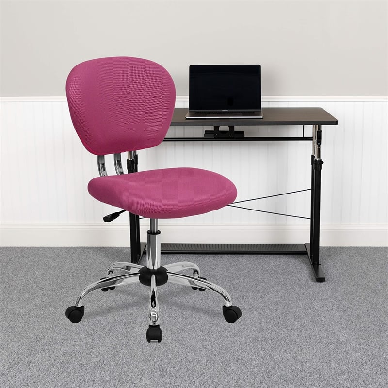 UrbanPro Mid-Back Mesh Office Swivel Chair in Pink