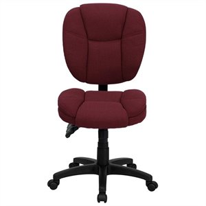 urbanpro mid back ergonomic office swivel chair in burgundy