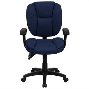 urbanpro mid back ergonomic task office chair with arms in navy blue