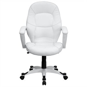 urbanpro mid-back leather executive office chair in white