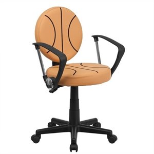 urbanpro basketball office swivel chair in black and orange