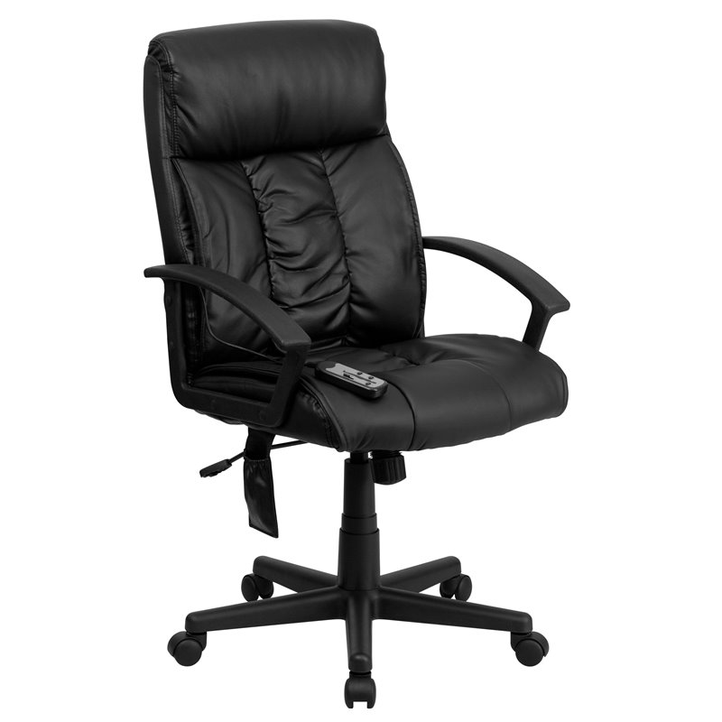 UrbanPro High Back Massaging Leather Office Chair in Black