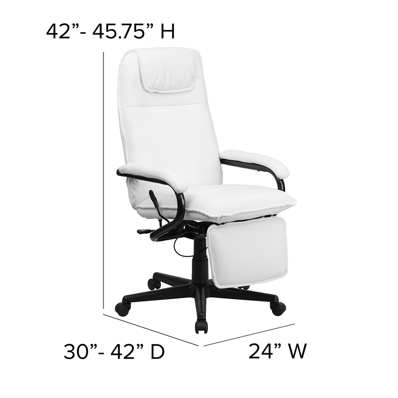 UrbanPro High Back Leather Reclining Office Chair in White
