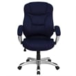 UrbanPro Contemporary Microfiber Upholstered High Back Office Chair in Navy Blue