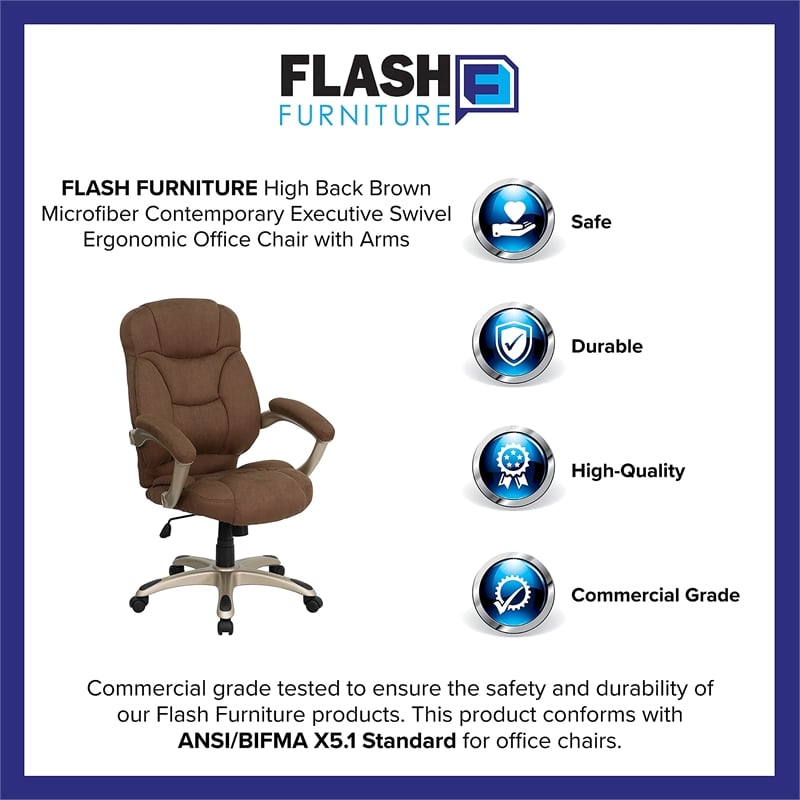 UrbanPro High Back Upholstered Office Chair in Brown