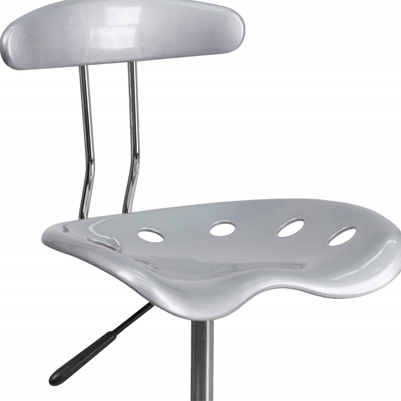 UrbanPro Computer Office Swivel Chair Seat in Silver and Chrome