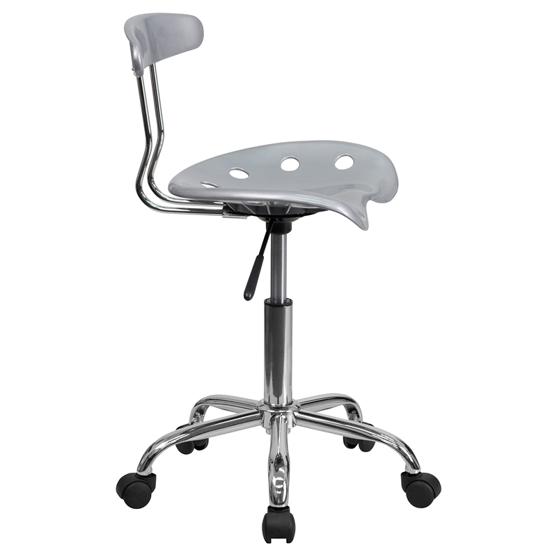UrbanPro Computer Office Swivel Chair Seat in Silver and Chrome