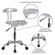 UrbanPro Computer Office Swivel Chair Seat in Silver and Chrome