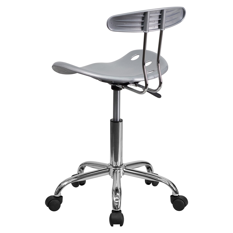 UrbanPro Computer Office Swivel Chair Seat in Silver and Chrome