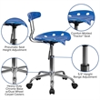 UrbanPro Plastic Office Chair with Swivel Seat in Bright Blue/Chrome