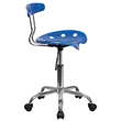 UrbanPro Plastic Office Chair with Swivel Seat in Bright Blue/Chrome