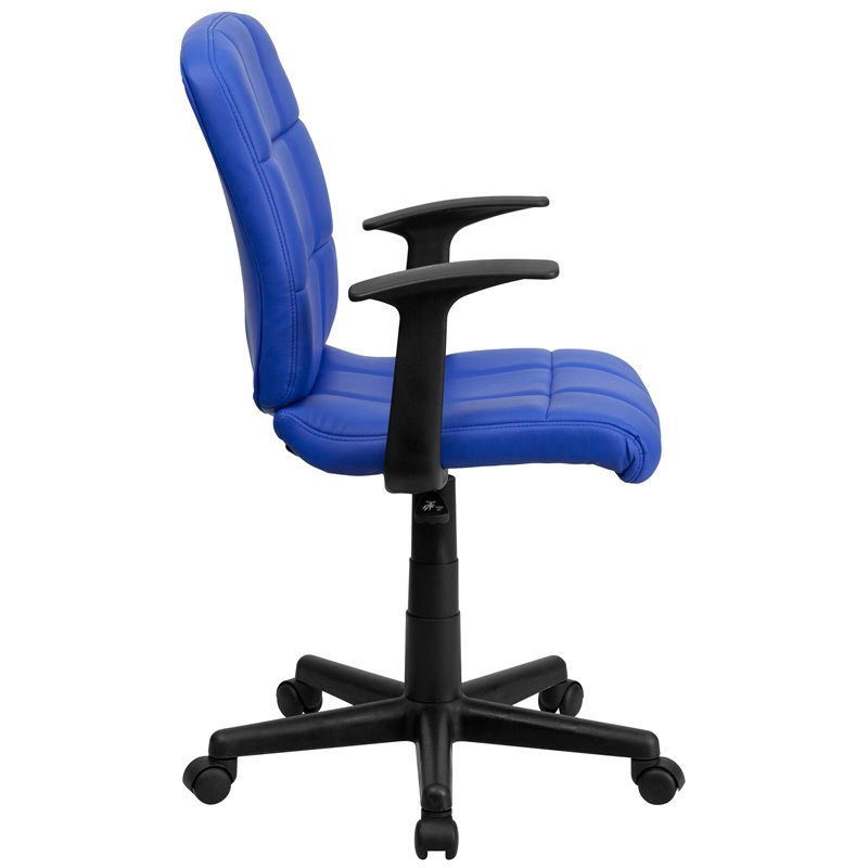 UrbanPro Mid Back Quilted Office Swivel Chair with Arms in Blue