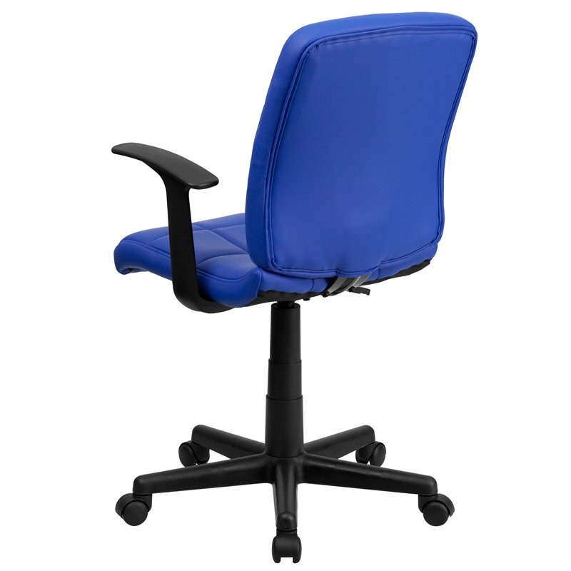 UrbanPro Mid Back Quilted Office Swivel Chair with Arms in Blue