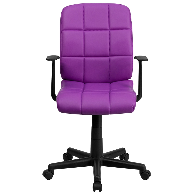 UrbanPro Contemporary Faux Leather Swivel Office Chair in Purple